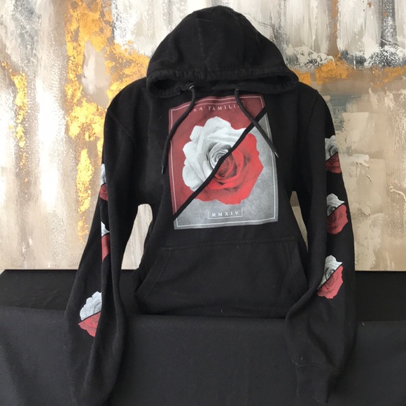 La Familia Other - La Familia MMXIV Rose Print Long Sleeve Hoodie